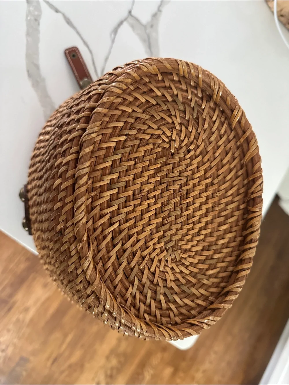 Patricia Nash Brown Woven Straw Nantucket Basket Bag - Picture 5 of 6